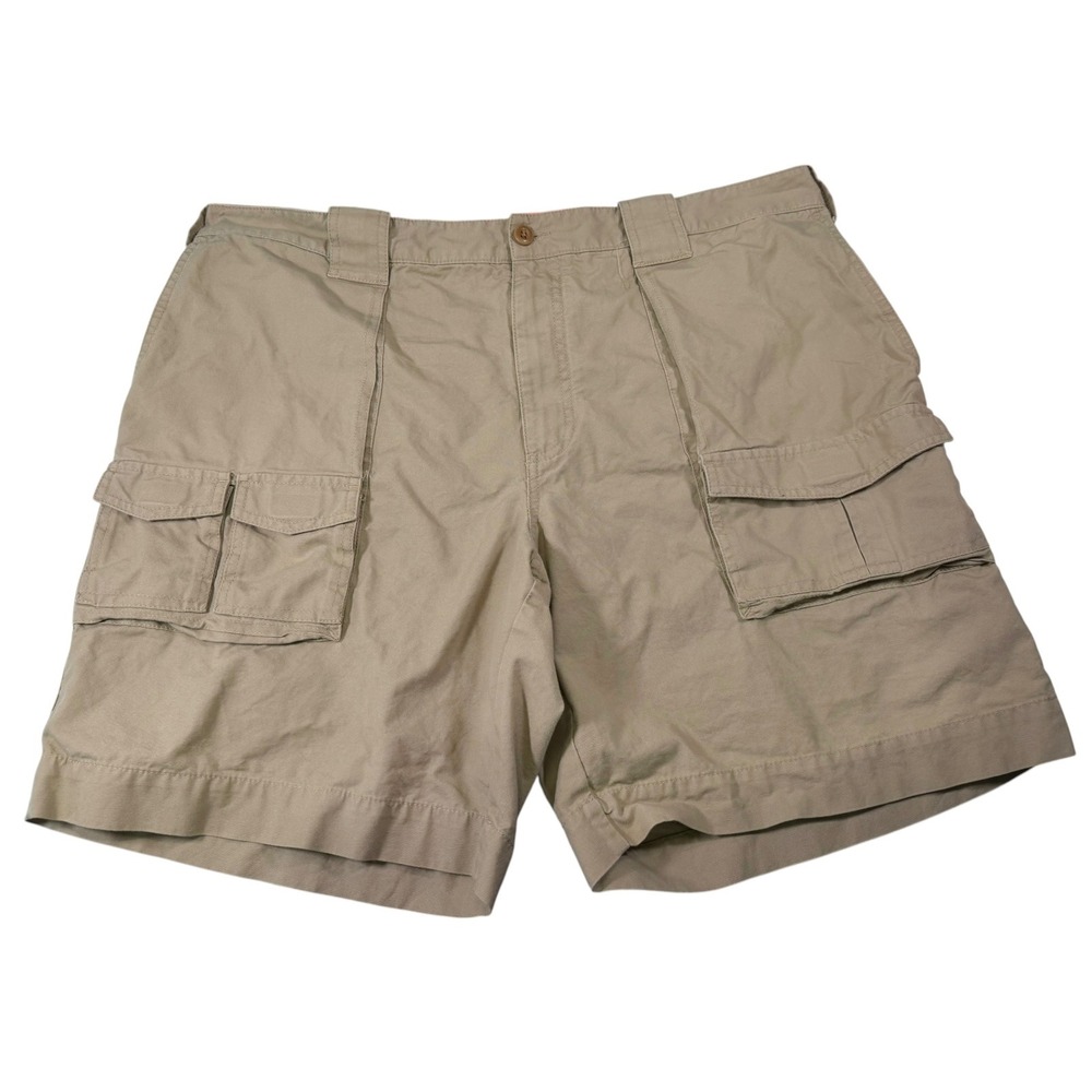 Eddie Bauer 40 Tan Cargo Shorts Utility Pockets Gorpcore Hiking Outdoors Rugged